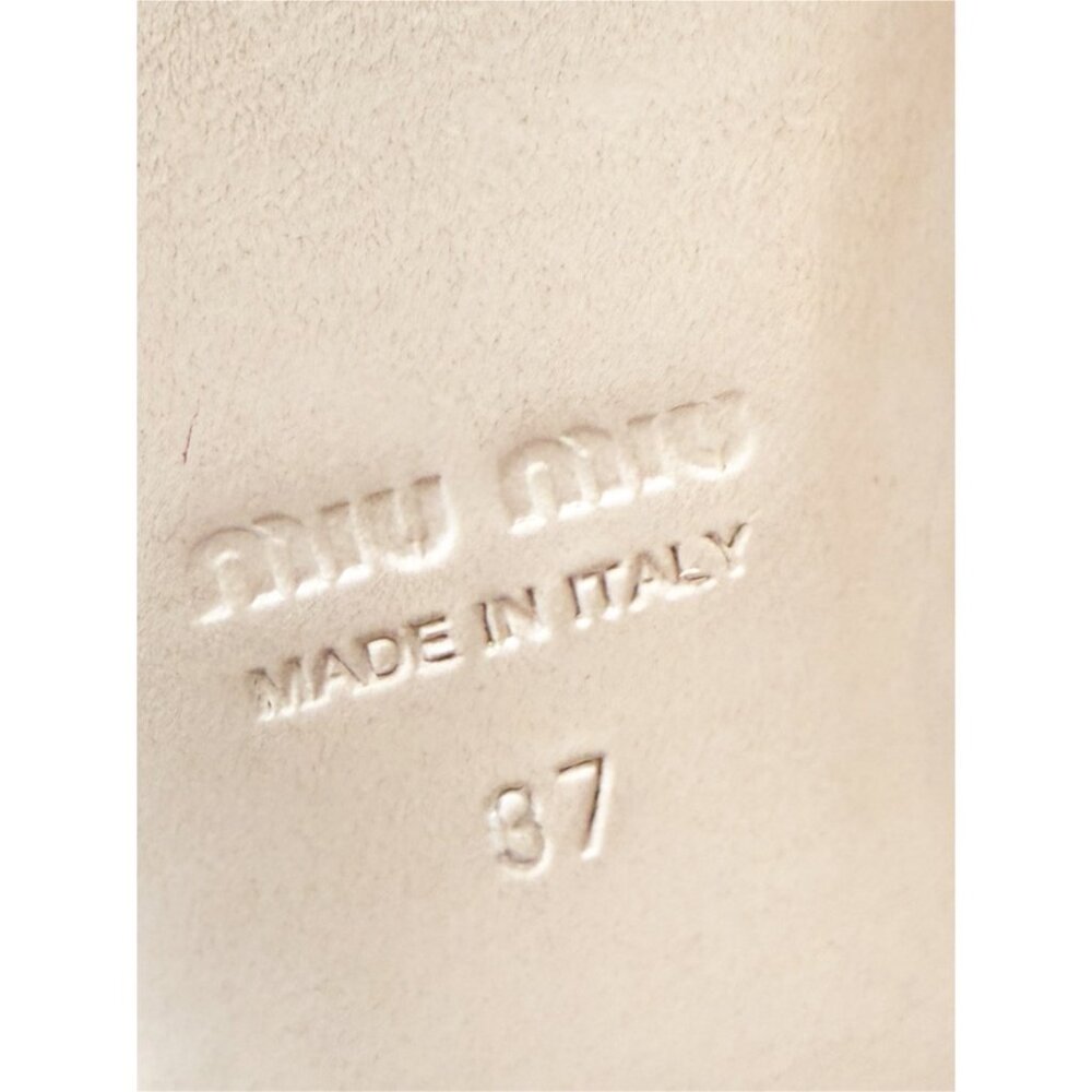 Miu Miu Leather Lasercut Accents Slides Women's Size: 7 | IT 37 - Picture 10 of 11
